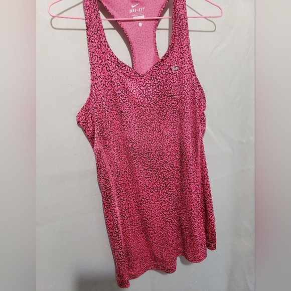 Nike Drifit Pink Cheetah Print Racer Back Tank Large - Picture 12 of 12